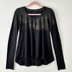 Joe's Jeans 100% Cotton Black & Gold Ombre Long Sleeve Top